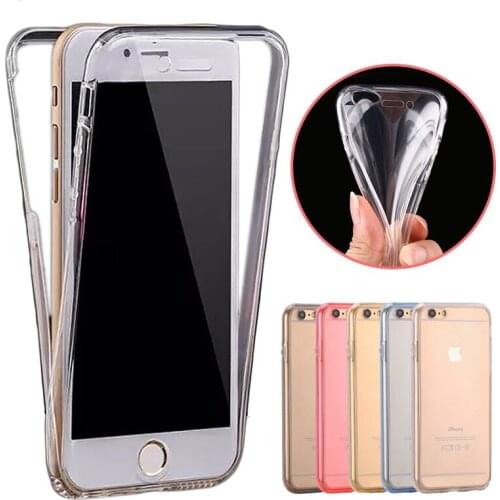 2016 New for iPhone 7 Shockproof Back+Front Transparent TPU Soft Touch Case Full Body Protective Cover Case for iPhone 7 Plus