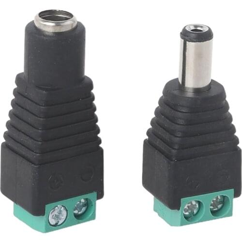 12V DC Power Connector 5.5mmx2.1mm Male+Female Power Jack Adapter for Led Strip CCTV Security Camera Plug Barrel Adapter