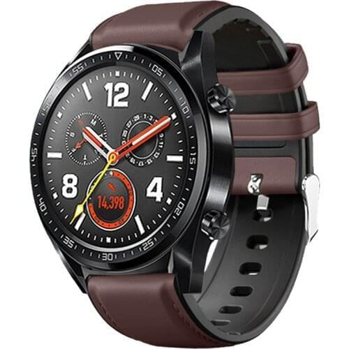 Watch Band 22mm Silicone Leather Strap For Huawei Watch GT/GT2 46mm 22mm Watch Strap Replacements For Huami Amazfit GTR 47 Strap