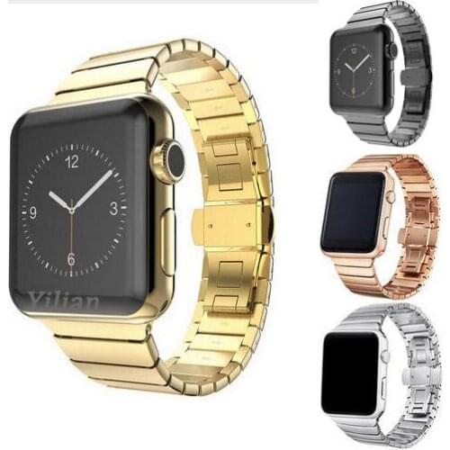 Series 6/5/4/3/2/1 316L watch band metal straps For Apple watch butterfly Band loop 42mm stainless steel Link bracelet 38 40 44