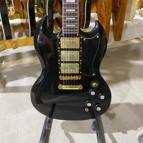 SG G400 Model Black Electric Guitar Three Pickups Golden Hardware Mahogany Body Rosewood Fingerboard Free Shipping