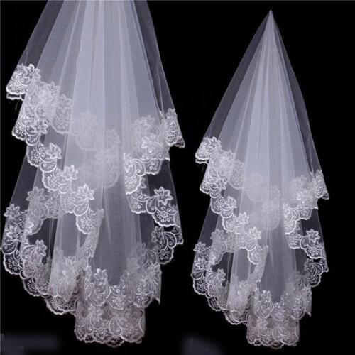 Wedding Veils Appliques Lace Edege Bridal Accessories Bride Headbands