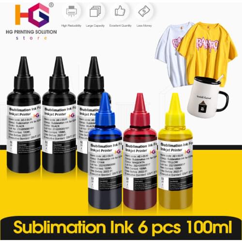 1-6 pack Color x 100ML Universal Sublimation Ink For Epson Desktop Inkjet Ecotank kit Printer BK C M Y High Quality