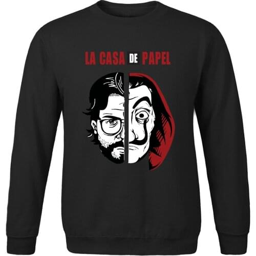 Spring autumn fleece Sweatshirt Horror Printed tracksuits 2020 Men hoodies Hip Hop New La Casa De Papel Vintage Funny clothings