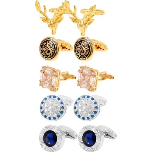 Multi French Style Vintage Brass Cufflinks Stylish Business Mens Shirt Jewelry