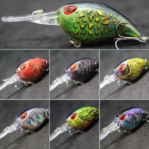 WLure 6cm 5g Deep Diving Tight Wobble Fishing Lure Fresh Water Hard Bait Flaoting Jerkbait 8# Hooks Insect Bait Crankbait C770