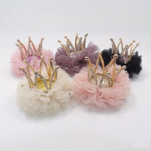 1pc Luxury Free Size Gold Metal Crown Hair Clips Girls Birthday Party Hair Barrette Gift Royal Tiara Hairpin with Rhinestones