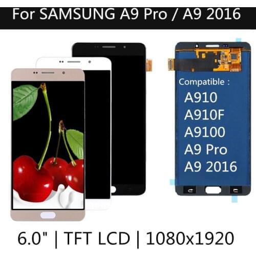 A910 A910F TFT LCD For Samsung Galaxy A9100 A9 Pro LCD Display Touch Screen Assembly Replacement For Samsung A9 2016 LCD
