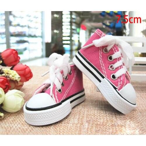 1Pair Hot Pink 7.5cm Canvas Shoes For 1/4 BJD Doll Shoes For 16 Inch Sharon doll Boots Casual Shoes For American Girl Doll Gifts