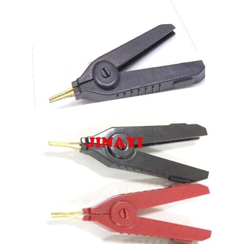 10pcs Sharp Type Red & Black Crocodile Battery Test Lead Clips Alligator Clamp 90mm