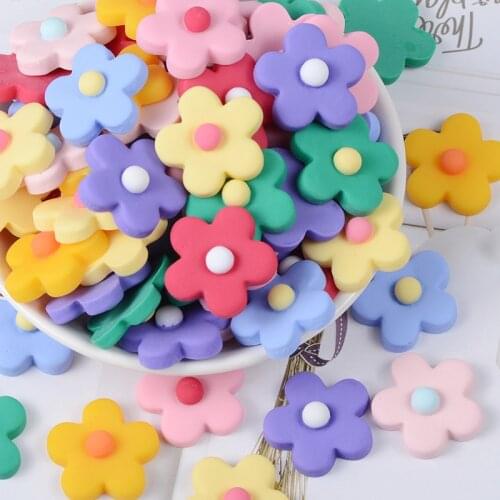 100pcs/lot 25mm Resin Flowers Cabochon For Mobile Case Scrapbooking Craft DIY Decorative Embellishment