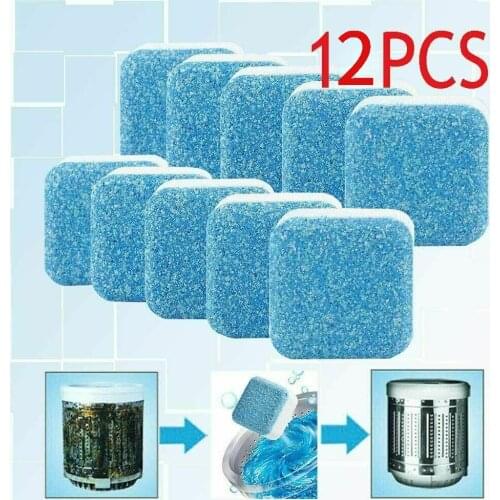12 Count Washing Machine Cleaner Washer Deep Solid Cleaning Effervescent Tablets