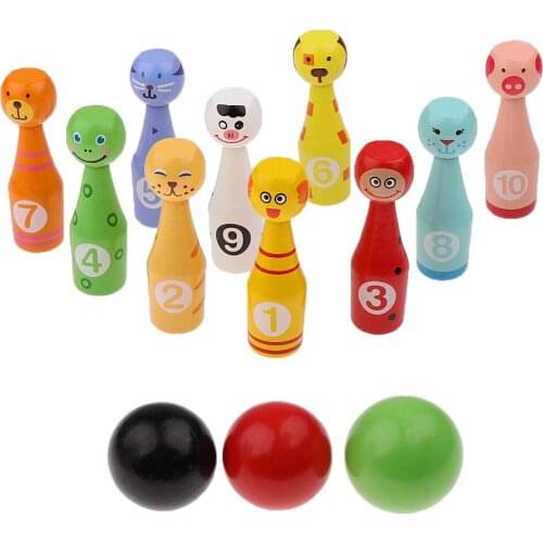 Mini 13 Pieces Creative Cartoon Bowling Set Kids Hands-on Intellectual Development Toy Good Gifts Games