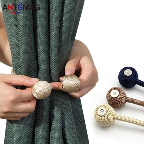 2pcs Modern Style Tieback Magnets for Curtains Buckle Curtain Clips Magnetic Tieback Holder Curtain Strap Multi-colors