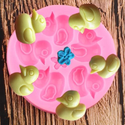 3D Duck Silicone Molds Flower Cupcake Topper Fondant Mould Baby Birthday Cake Decorating Tools Chocolate Gumpaste Moulds