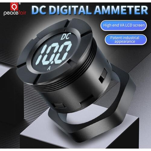 Peacefair New Version DC 5V 12V Digital Ammeter Round LCD Display Car Amp Panel Meter Current Meter PZEM-019A 10A 100A Optional