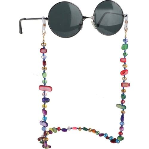 Colorful Stone Crystal Chain Eyeglasses Chains Necklace Reading Glasses Sunglasses Strap Cord Holder Face Mask Neck Head Band