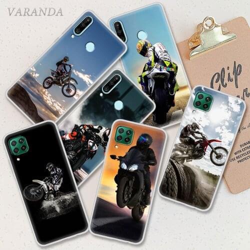 Moto Cross Motorcycle Sports Case For Huawei P Smart Z Honor 20 Y6 P30 9X Play 9A P40 Lite E Y7 2019 8X Frosted Back Phone Coque