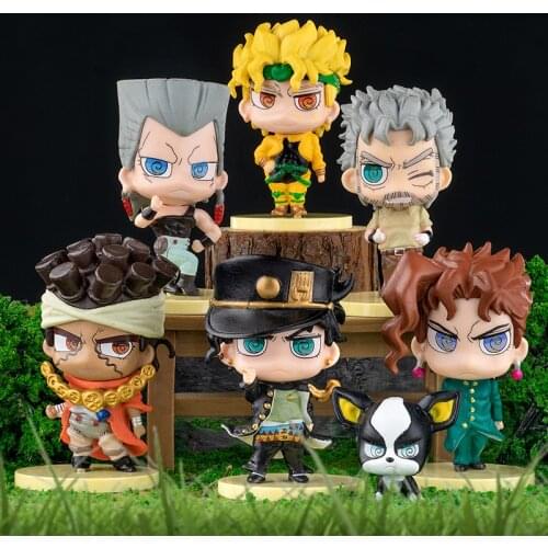 JoJos Bizarre Adventure Stardust Crusaders Kujo Jotaro Joseph Joestar Kakyoin Dio Brando Avdol Q Version Action Figure Toys