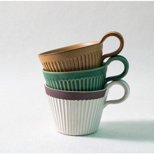Coarse Pottery European Coffee Cup Handmade Retro Coffee Cup Concentrated Cup Home Ceramic Coffee Cup Afternoon Tea mugs