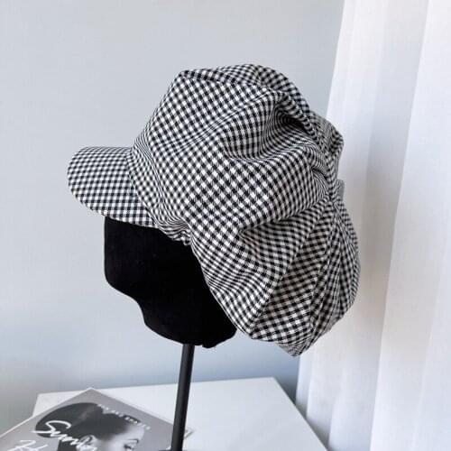 202107-XX new British plaid Fashion clouds stylestreet newsboy cap leisure lady Octagonal hat men women visors cap