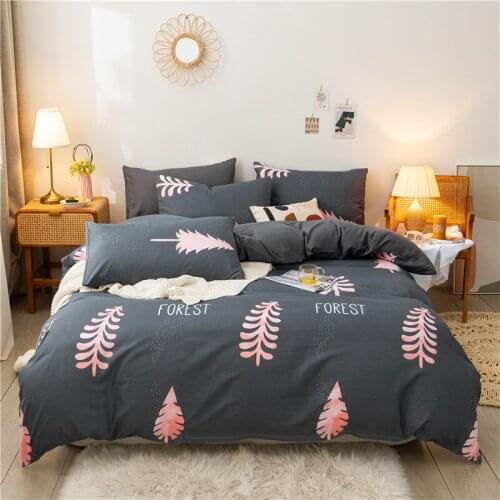 Black Bedding set,220x240 Duvet Cover Set With Pillowcase, 200x200 Quilt Cover,Red Leaves Pattern King Size Blanket Cover,2020