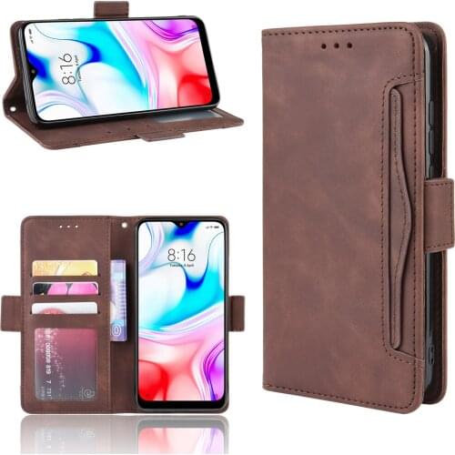 Leather phone case for Xiaomi mi redmi 8 back Cover Flip card wallet with stand Retro Coque