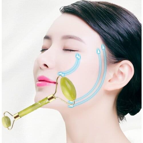 Dropship Facial Jade Roller Face Slim Body Head Neck Massger Beauty Health Care Lifting Wrinkle Remover Double Head Massager