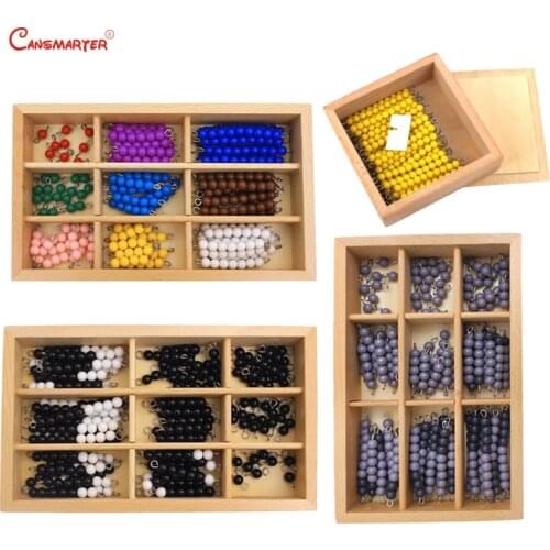 Montessori Math Sets Checker Board Beads Chains Educational Toys Box Early Education Number Game Exercise Wood Kids Toy MA042-S3