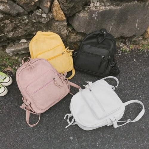 Fashion Women Backpack Pu Leather School Bag For Teengers Gilrs Anti-theft Small Travel Backpacks Mochila Female Shoulder Bag