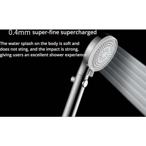 Pressurized Silicone Shower Head With Multi-Stage Adjustment One-Button Water-Stop Spray Nozzle