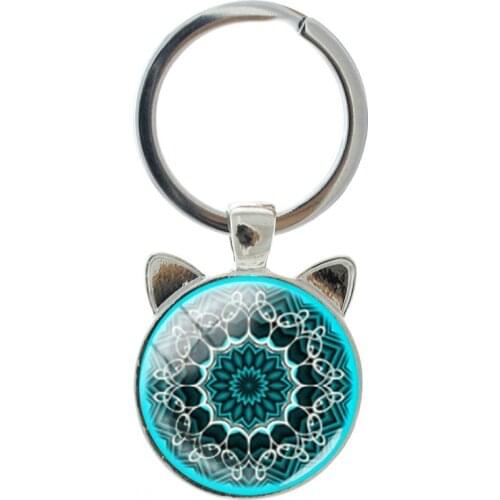 NEW Fashion and Taste Blue Group Novelty Mens and Womens Accessories Keychain Handmade Silver-plated Cat Ear Keychain