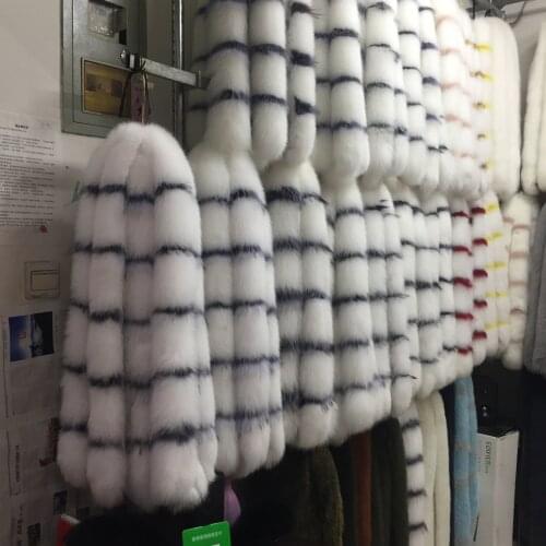 2021 winter new real color fox fur collar down coat cotton suit straight collar