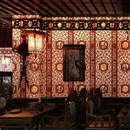 Beibehang Chinese retro imitation classical wallpaper background hotel restaurant room papel de parede 3D wall papers home decor