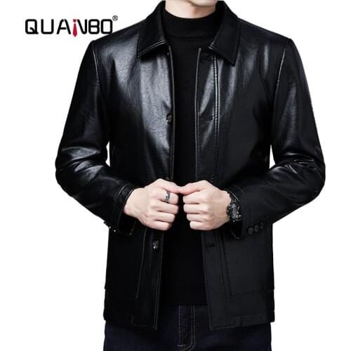 Мужские куртки из искусственной кожи QUANBO China At AliExpress