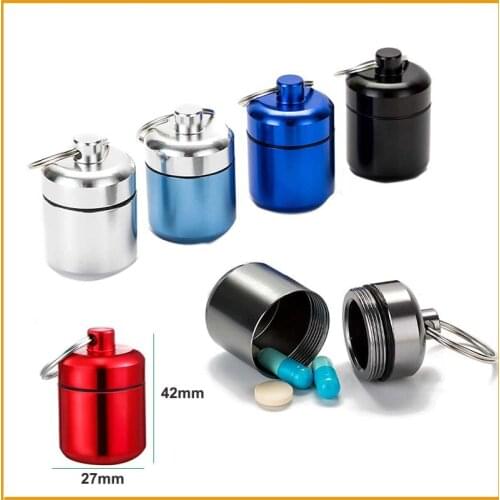 Stock -50pcs-42*27-Mental Geocaching Hide Box Pill Holder Case- Container Jar-Waterproof Box For Travel