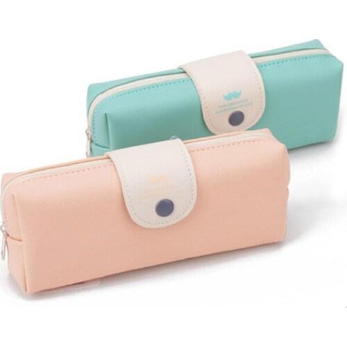 Students Pencil Pen Bag Coin Purse Beauty Makeup Pouch Handbag Zip Hasp Mustache Pencil Case estojo escolar пенал школьный