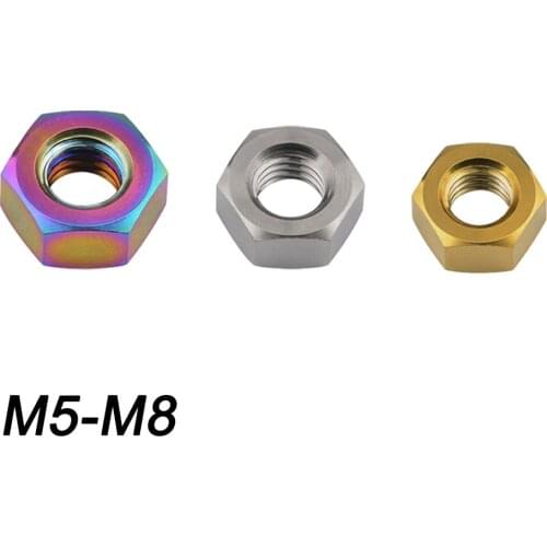 Xingxi Titanium Nuts M5 M6 M8 Ti Hex Nut for Bicycle Motorcycle Car Fastening Nut