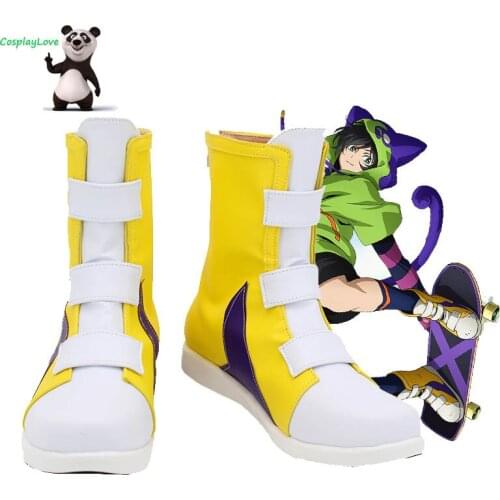 CosplayLove SK8 the Infinity SK∞ Miya Yellow Cosplay Shoes Newest Custom Made Long Boots For Girl Boy