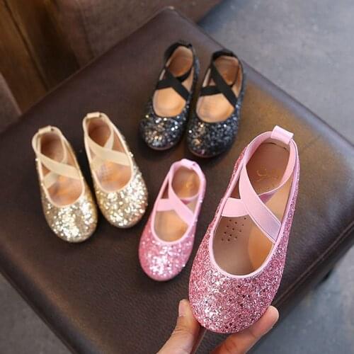 2020 New Children Elegant Princess PU Leather Shoes Kids Girls Wedding Dress Party Crystal Shoes For Girls