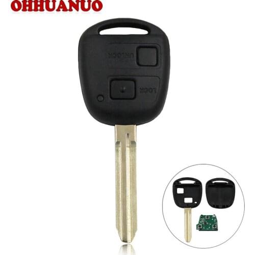 Keyless Entry 2 Buttons Smart Remote Key fob for Toyota Camry Prado Corolla 433MHZ with 4C Chip Inside TOY43 uncut key