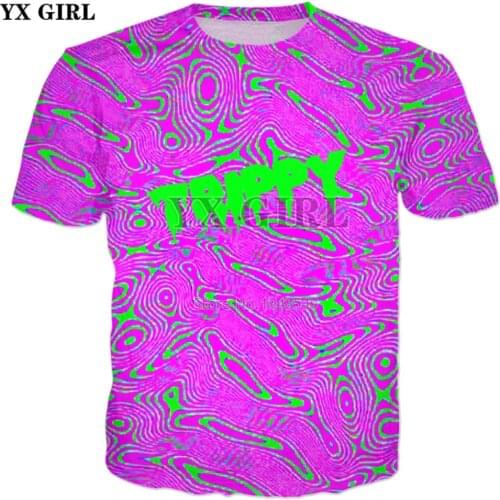 YX GIRL Brand clothing 2018 summer New style Fashion 3d T-shirt Trippy Funny 3d Print T Shirt Mens womens Casual Cool t shirt