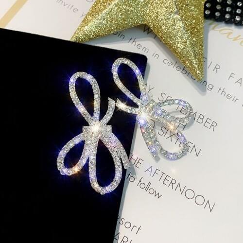 Shiny Side New Fashion Brand Jewelry Crystal Knot Stud Earrings for Women Gift Simple Style Statement Earrings