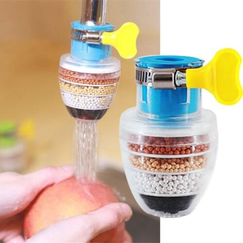 1Pc Universal Kitchen Faucet Filter Mini Flexibele Tap Nozzle Water Saving Multi Layer Actieve Carbon Filtratie Purifier Adapter