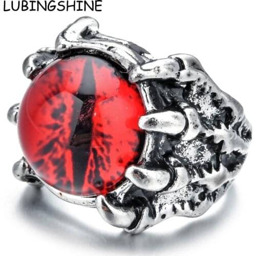 12pcs/lot Vintage Midi Finger Dragon Claw Rings for Women Men Evil Eye Silver Color Punk Open Adjustable Knuckle Ring Jewelry