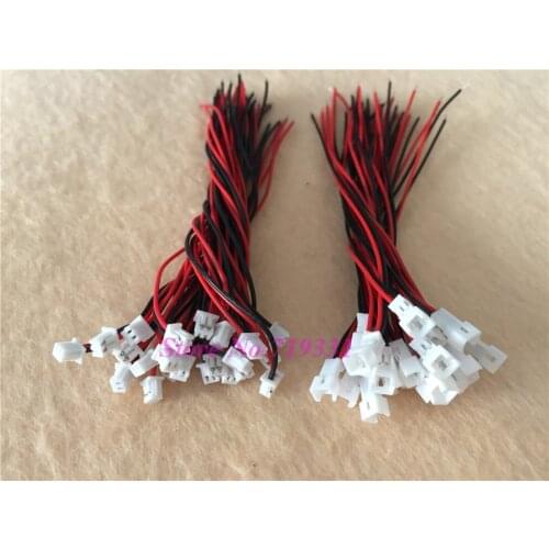 20 Pairs JST 1.25mm 2 Pin Micro Male Female Connector Plug Wires Cables Length100mm