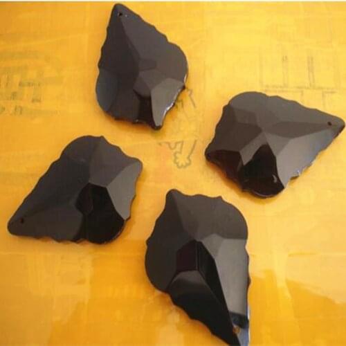 20pcs/lot 50mm Black crystal chandelier maple leaf pendant/black crystal curtain pendants parts feng shui prism glass decor