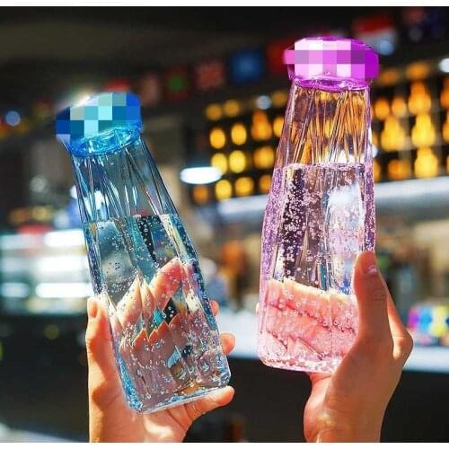 400ml Creative Diamond Crystal Water Bottle Sport Camping Cycling Travel Plastic Juice Water Bottles Kawaii Drinking Cute Cup