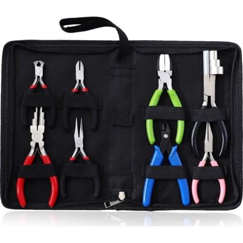 8pcs Jewelry Pliers Tool Set Multifuntion Diagonal Plier Needle Hardware Tools Cutter Scissor Beading Tweezer DIY Accessories