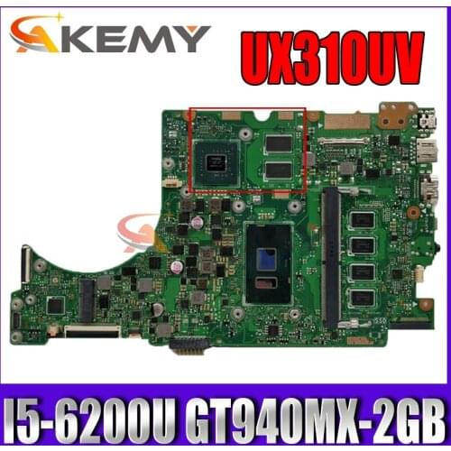 Akemy UX310UV Laptop motherboard for ASUS ZenBook UX310UQ UX310UQK UX310U original mainboard 8GB-RAM I5-6200U GT940MX-2GB